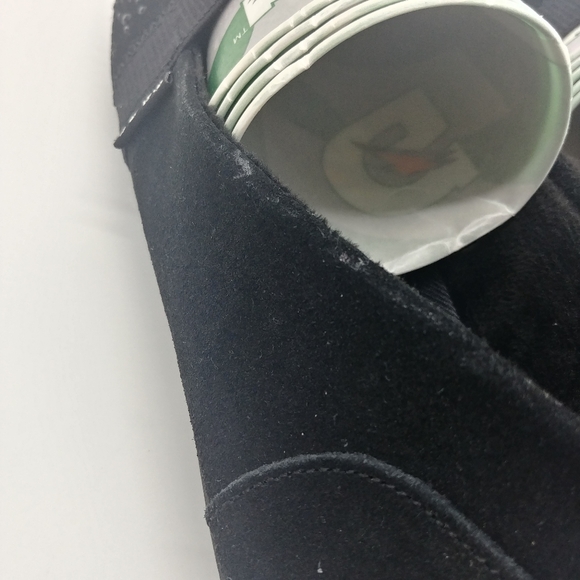 NEW BOBS Skechers | black leather suede shoes slip on rhinestone shoes black 11 - Picture 10 of 14